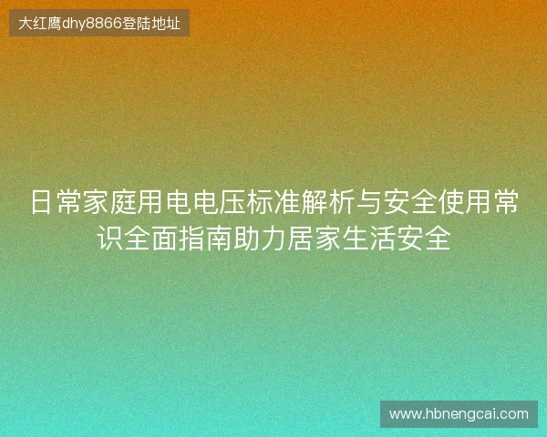 日常家庭用电电压标准解析与安全使用常识全面指南助力居家生活安全 日常家庭用电电压标准解析与安全使用常识全面指南助力居家生活安全